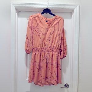 NWT Kaari Blue Pink Blush Chain Print Mini Dress